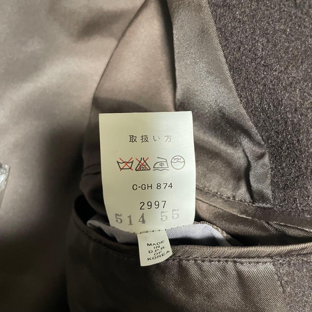 カシミヤ混【vintage】美品 マキシ丈ダブルチェスターコート ブラウン L