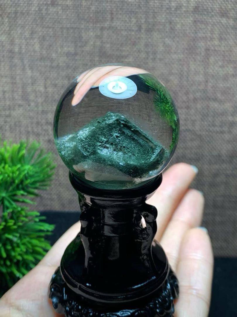 ⭐︎【極上品】天然 グリーン ガーデン クォーツ 置物 40mm 86.3g