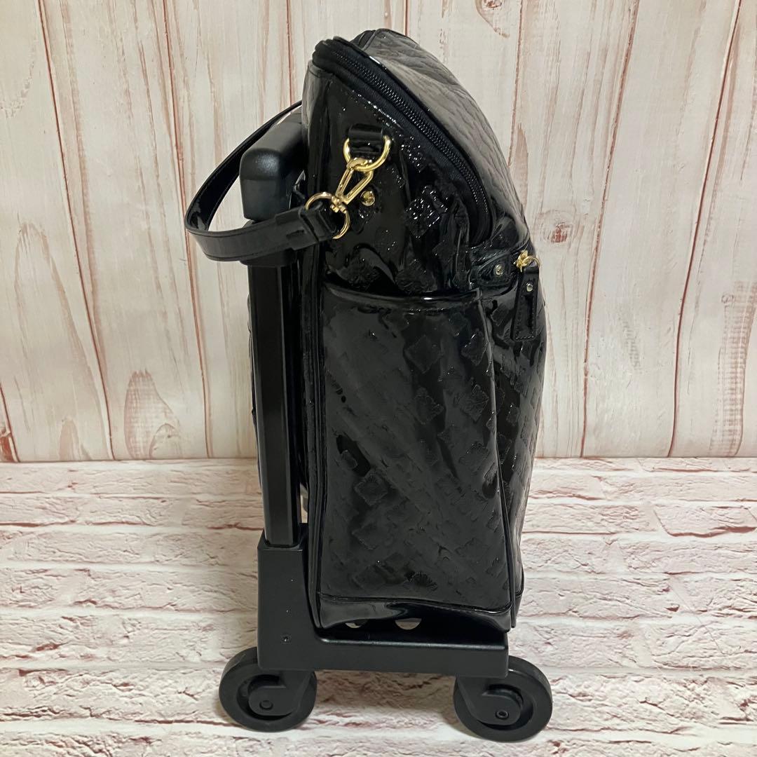 SWANY キャリーバッグ エナメル 高級感 ブラック トラベルキャリー 良品