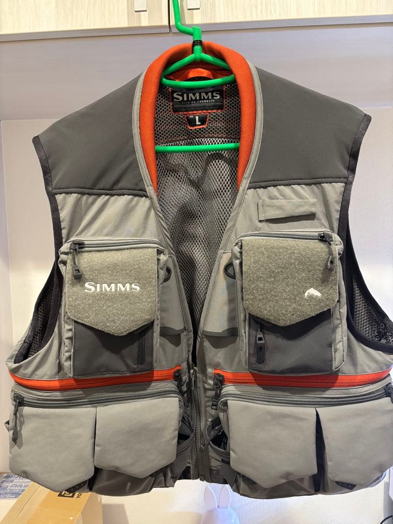 SIMMS ガイドベスト Lサイズ グレー/オレンジ
