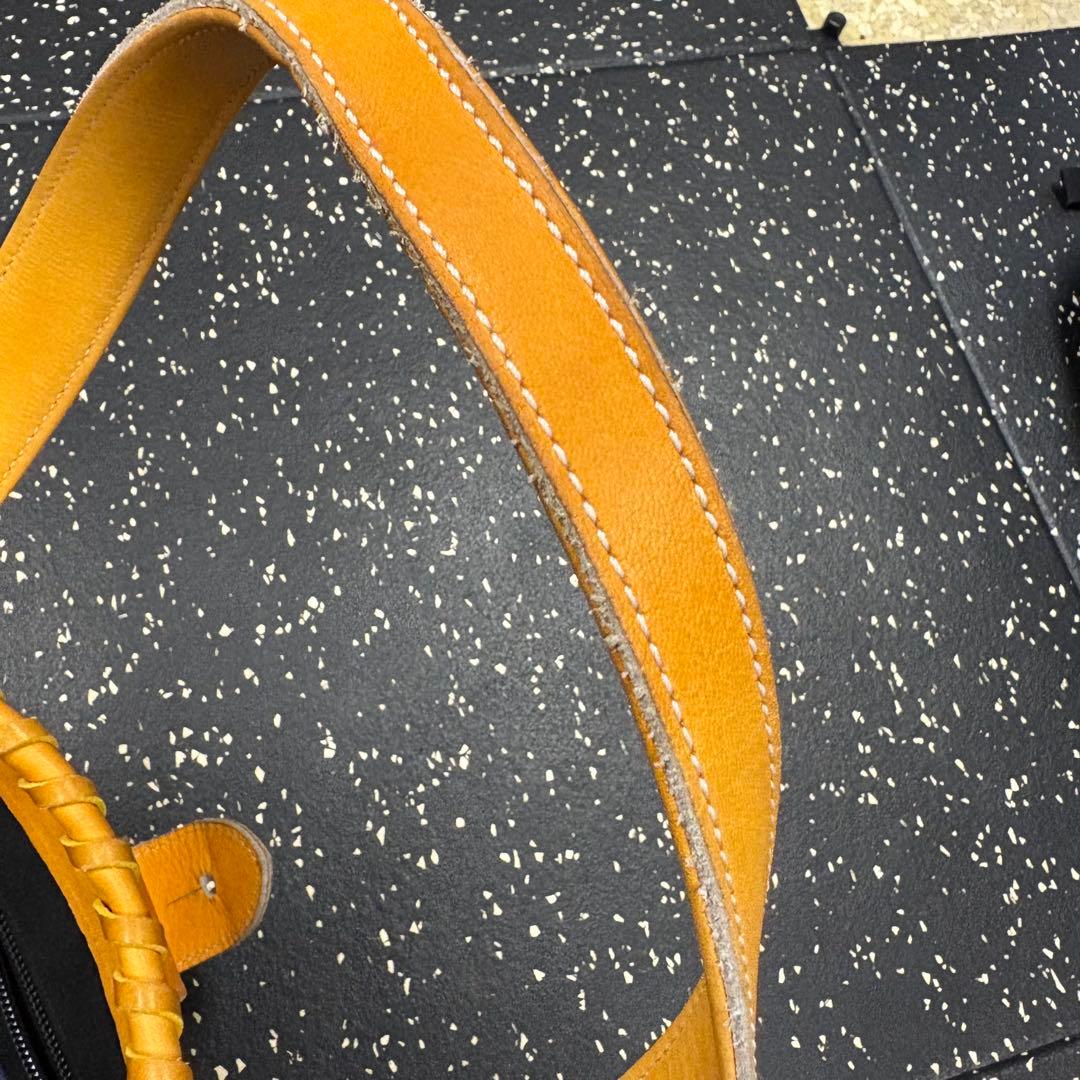 や*ち様 久保田スラッガー　オレンジ色 レザー トートバッグ 中型