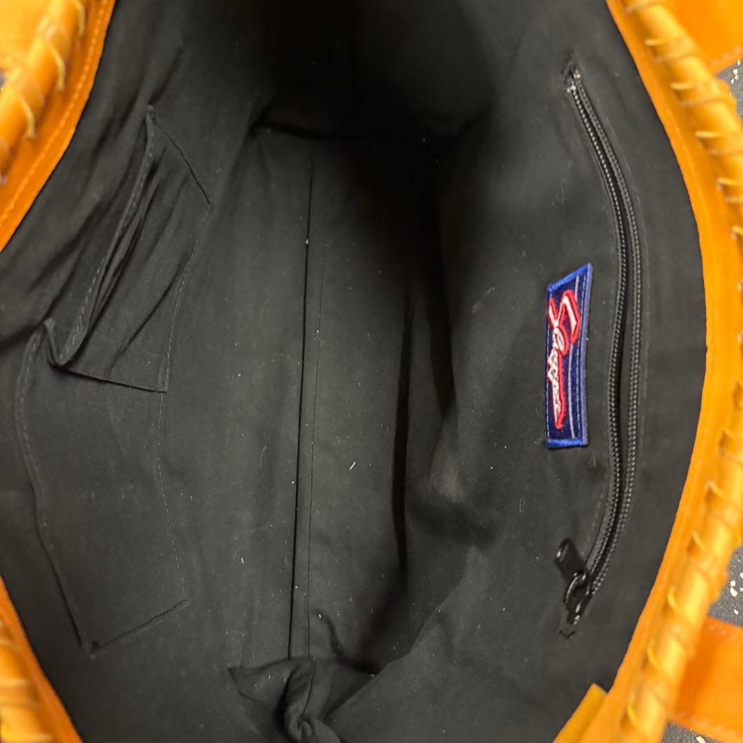 や*ち様 久保田スラッガー　オレンジ色 レザー トートバッグ 中型