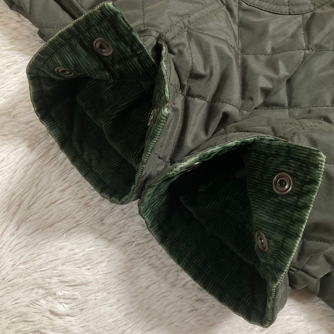 美品 ポロラルフローレン キルティングジャケット 襟コーデュロイ 中綿入り ロゴ