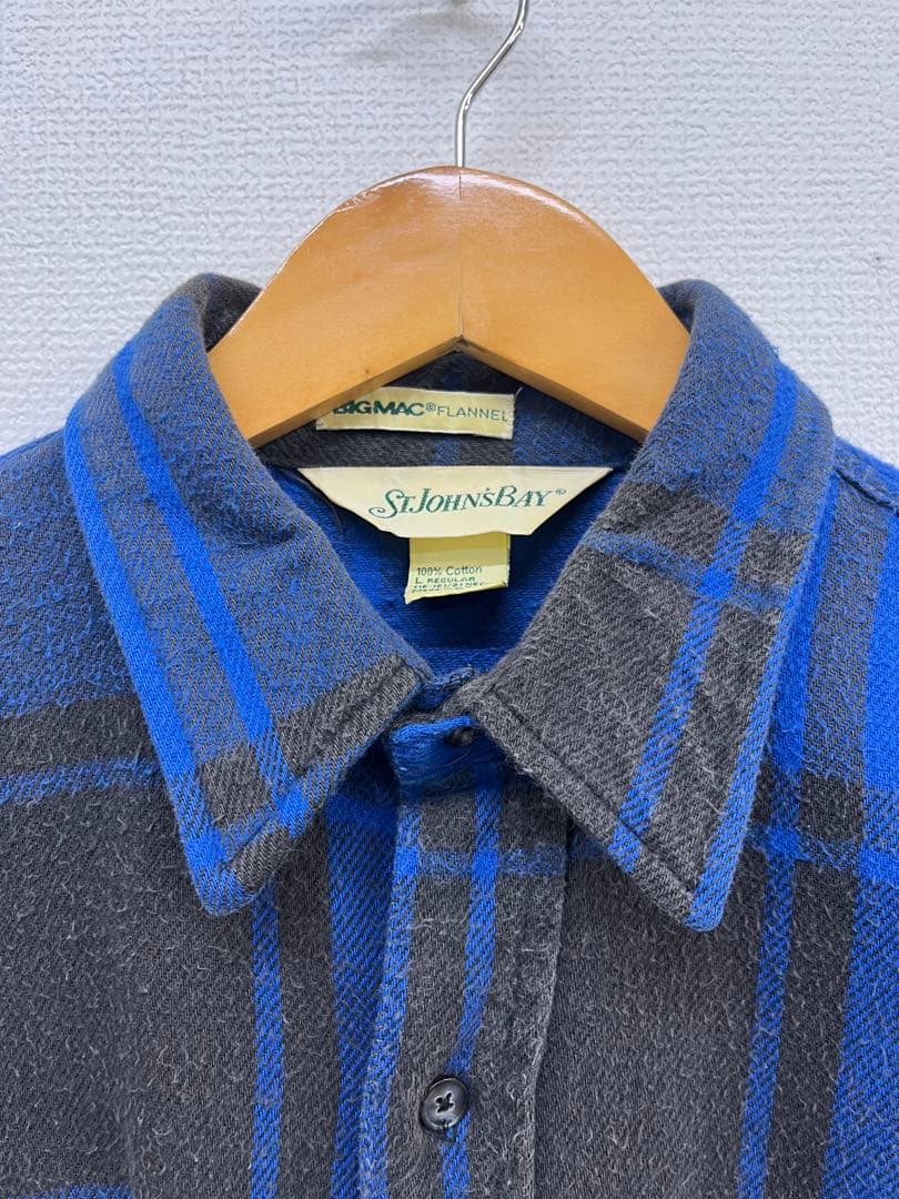 80s' st.john's bay フランネルシャツ　SIZE L