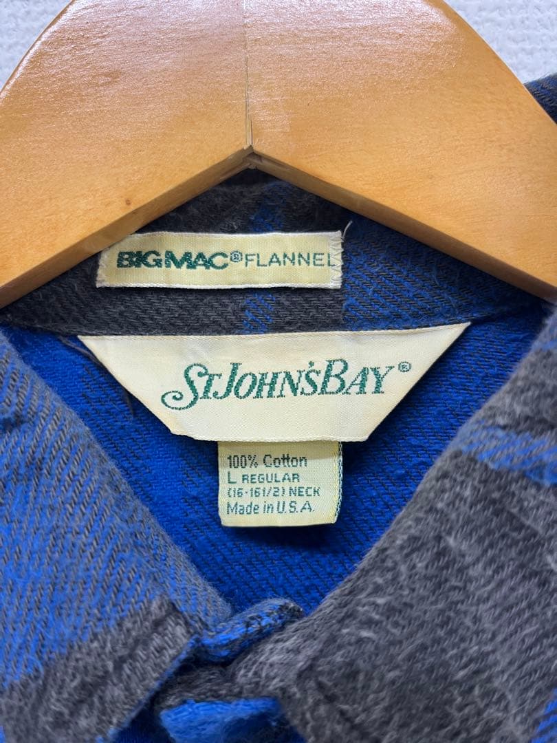 80s' st.john's bay フランネルシャツ　SIZE L