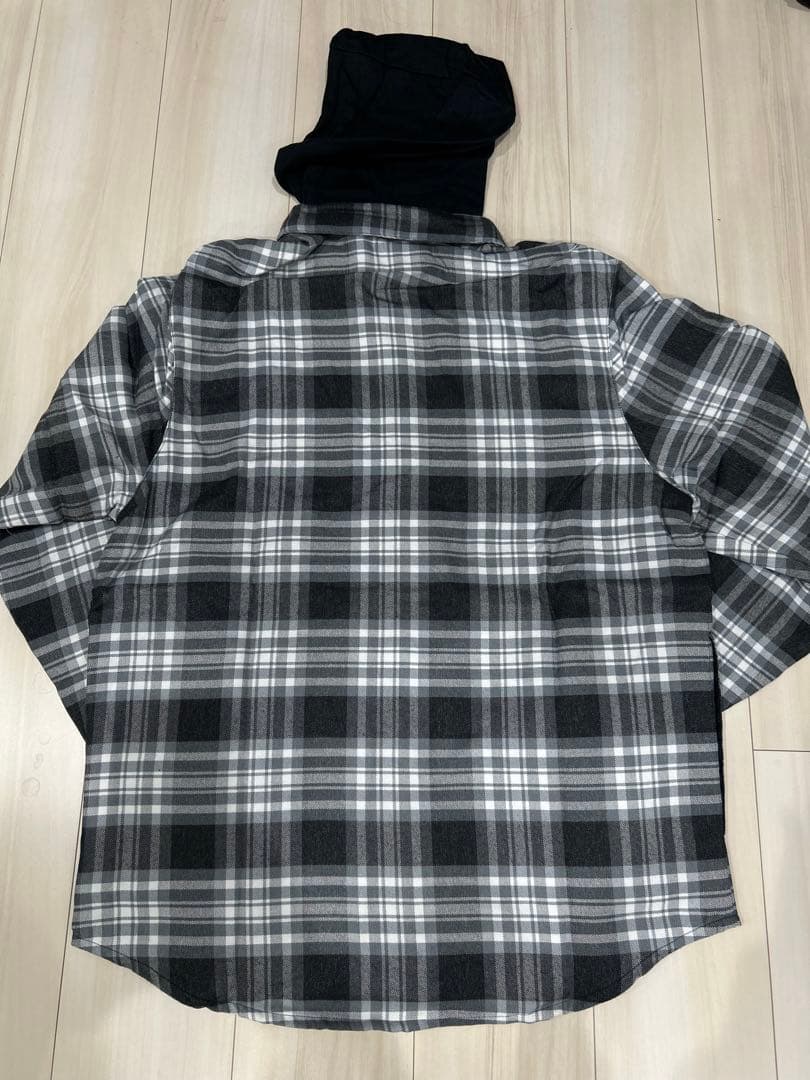 【新品】NIKE SB フランネルシャツ チェック柄 長袖　フード 2XL