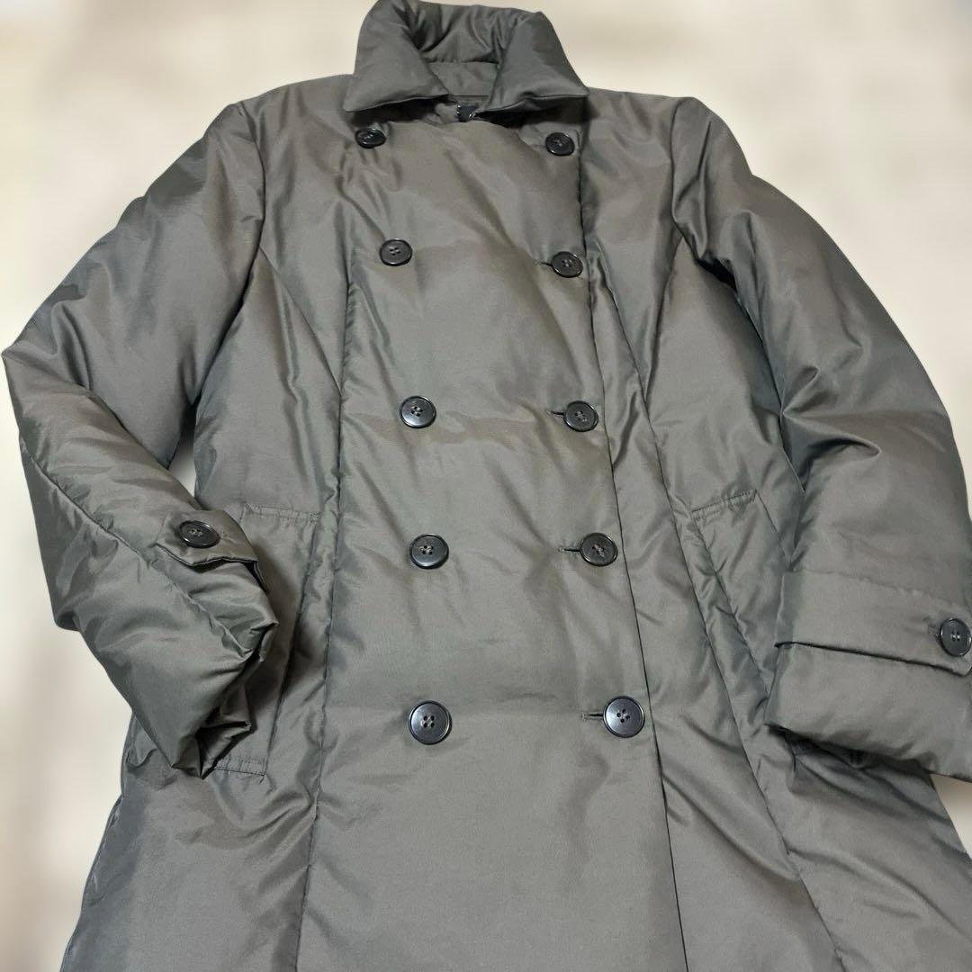 ICB オンワード樫山 ダウンコート ダブルブレスト カーキ AラインM-L