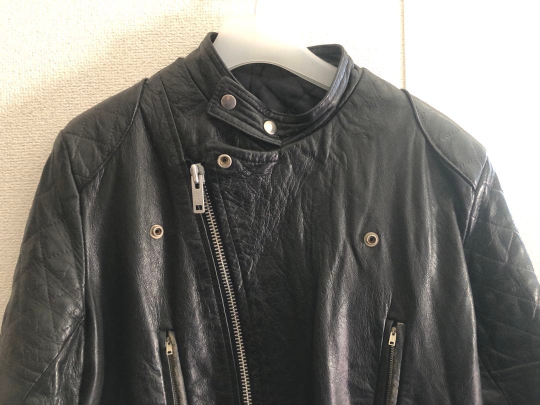 80s ヴィンテージレザーライダースジャケット uk ロンジャン