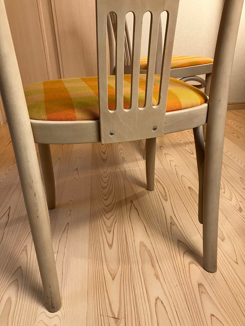 秋田木工　ダイニングチェア　シート張替え済　国産ビンテージ　北欧　曲木　椅子