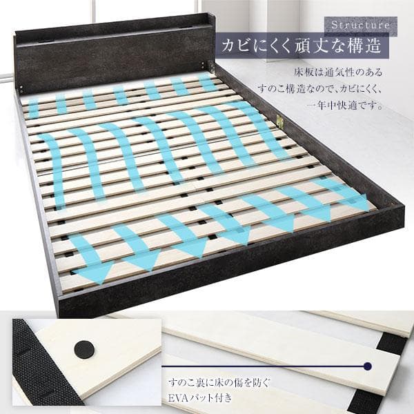ベッド セミダブル ベッドフレームのみ ストーングレー ds-2496611