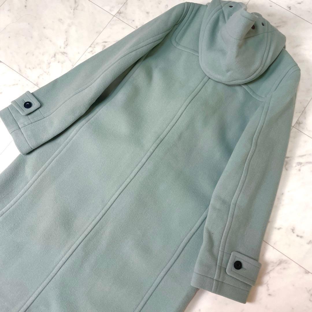 【美品】マカフィー メルトンウール ダッフルコート ブルーグリーン 36 S