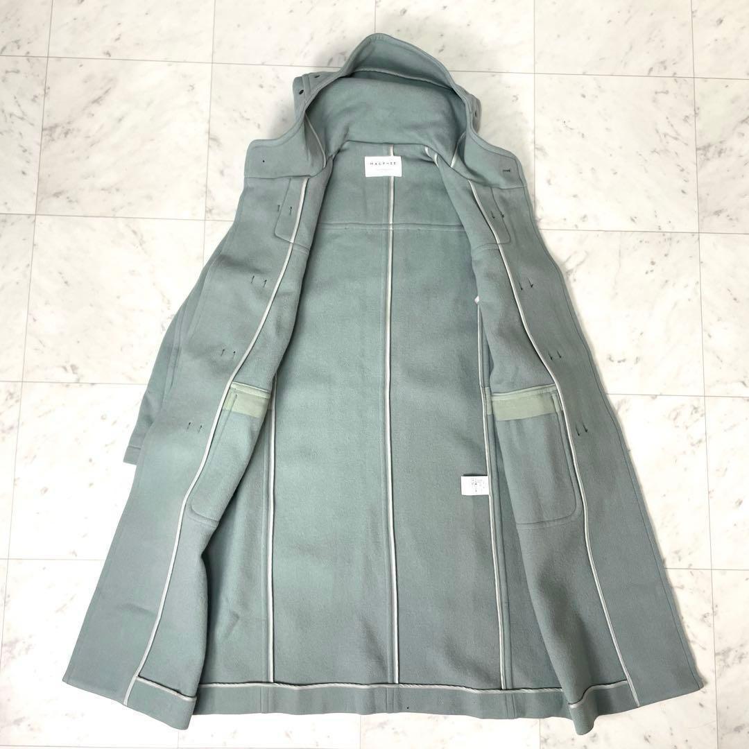 【美品】マカフィー メルトンウール ダッフルコート ブルーグリーン 36 S