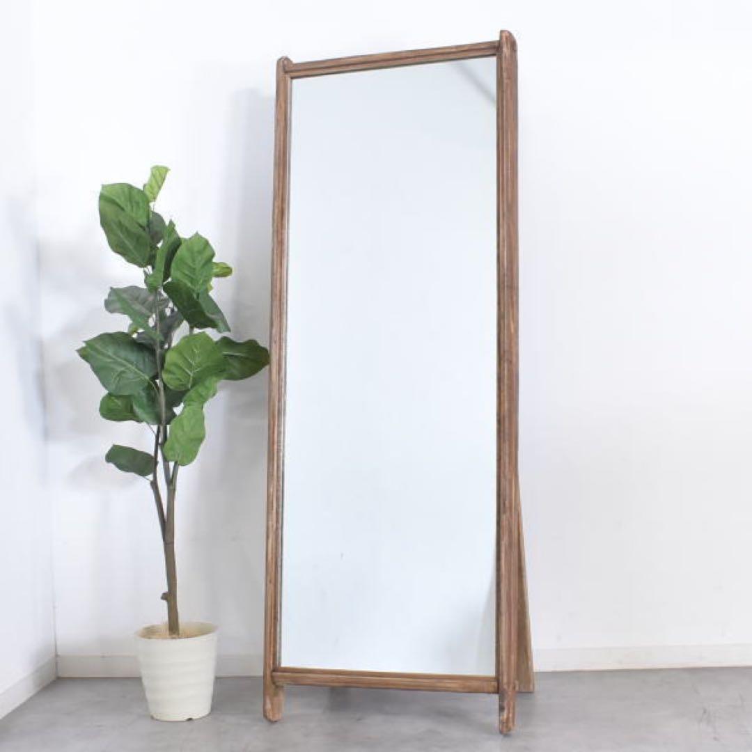大型 天然木古木 姿見 鏡 ミラー