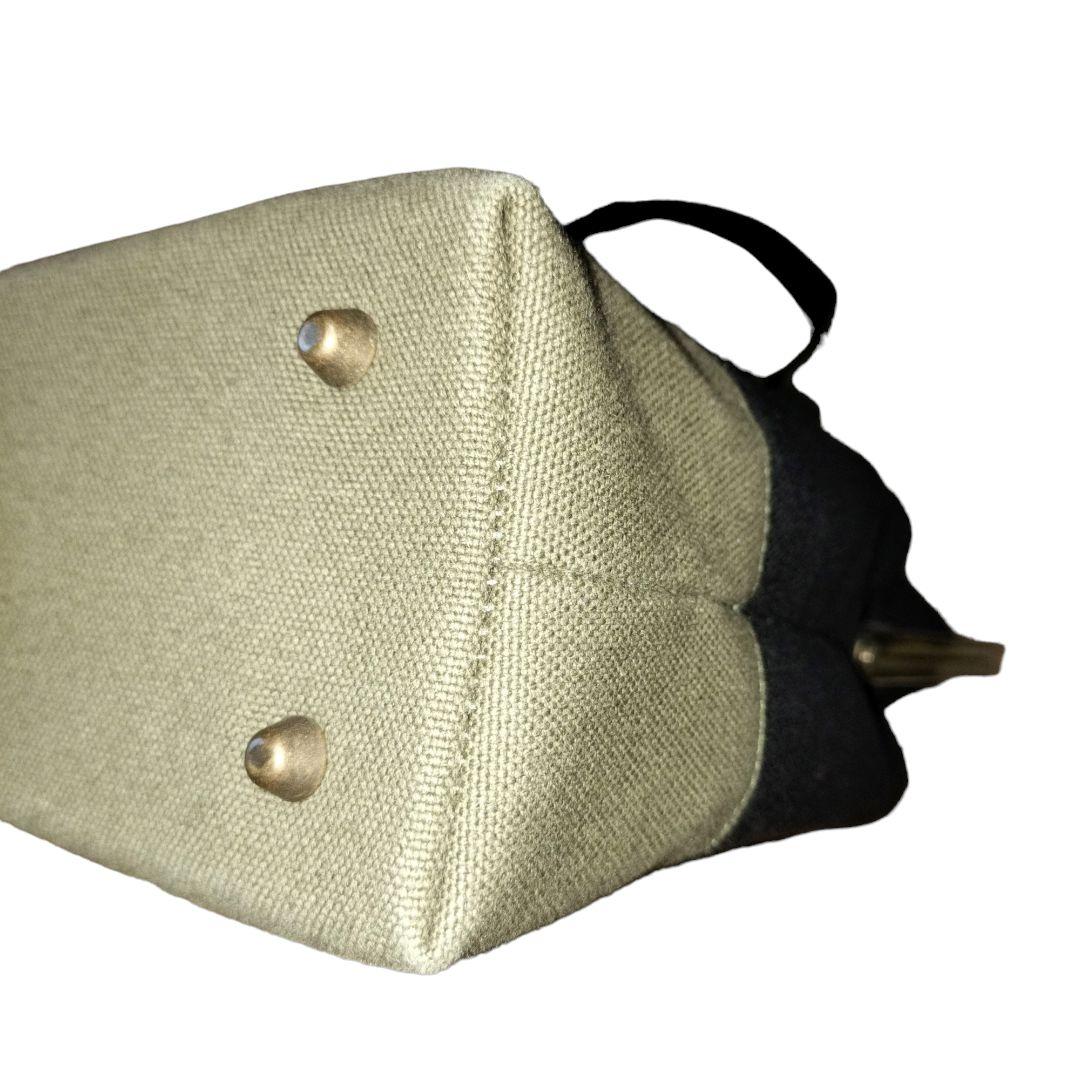 a*n様 希少 アヤノコウジ がま口 帆布 バイカラー トートバックブ ラック✕