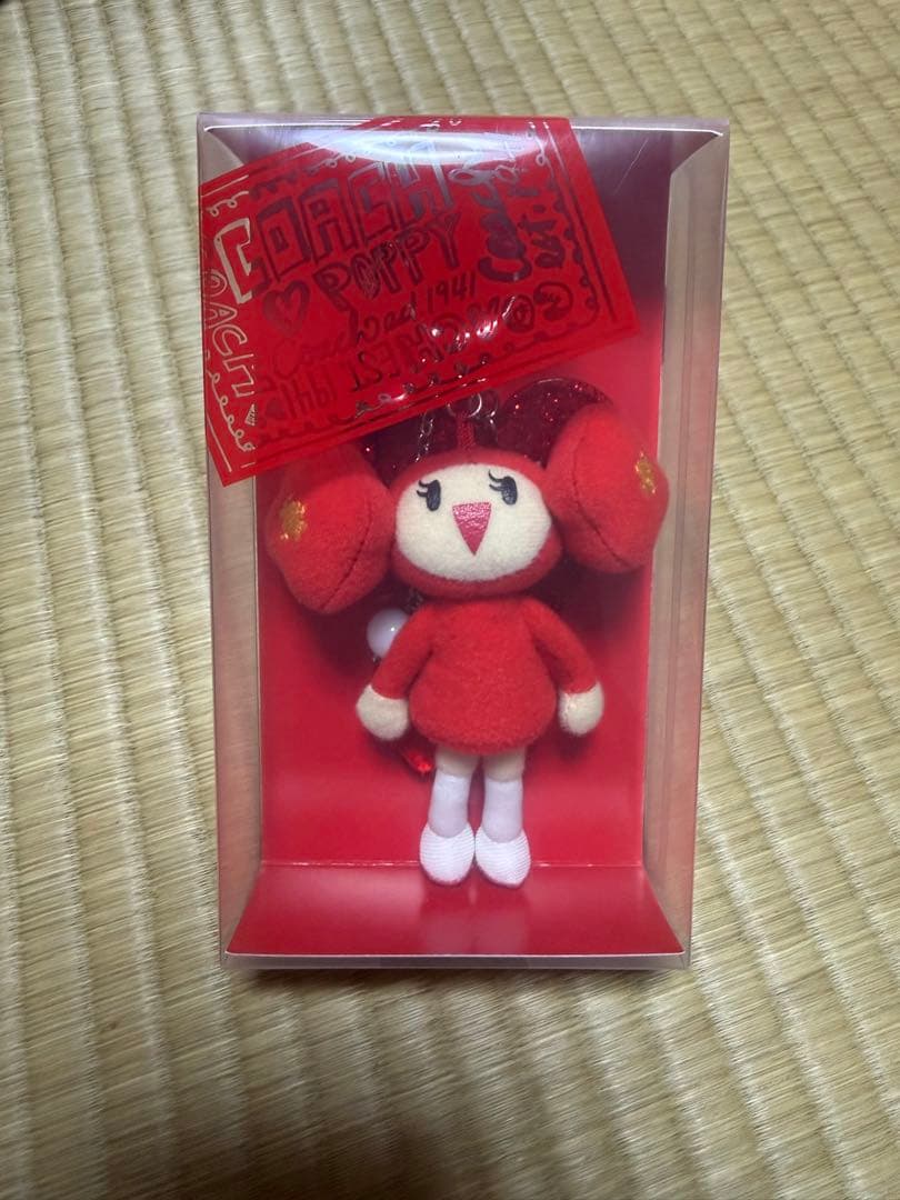 美品　COACH コーチ ポピーちゃん 縫いぐるみ ストラップ キーホルダー