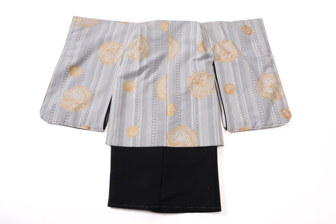 閉店セール　11-【新品】七五三　衣装　5歳　男の子　フルセット　白系　紫