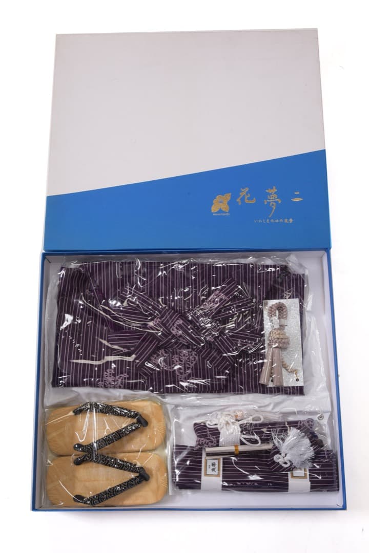 閉店セール　11-【新品】七五三　衣装　5歳　男の子　フルセット　白系　紫
