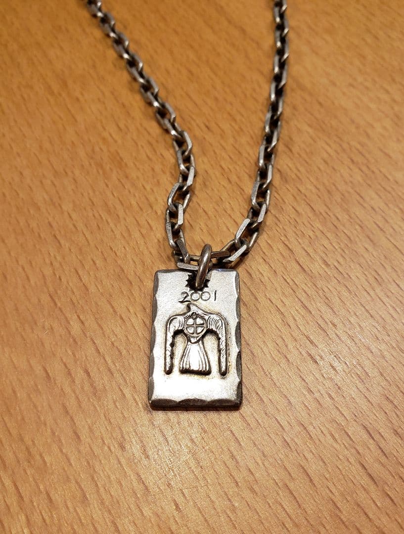 激レア　ウイングロック　2001年製 彫刻 ペンダントトップ　角チェーンセット
