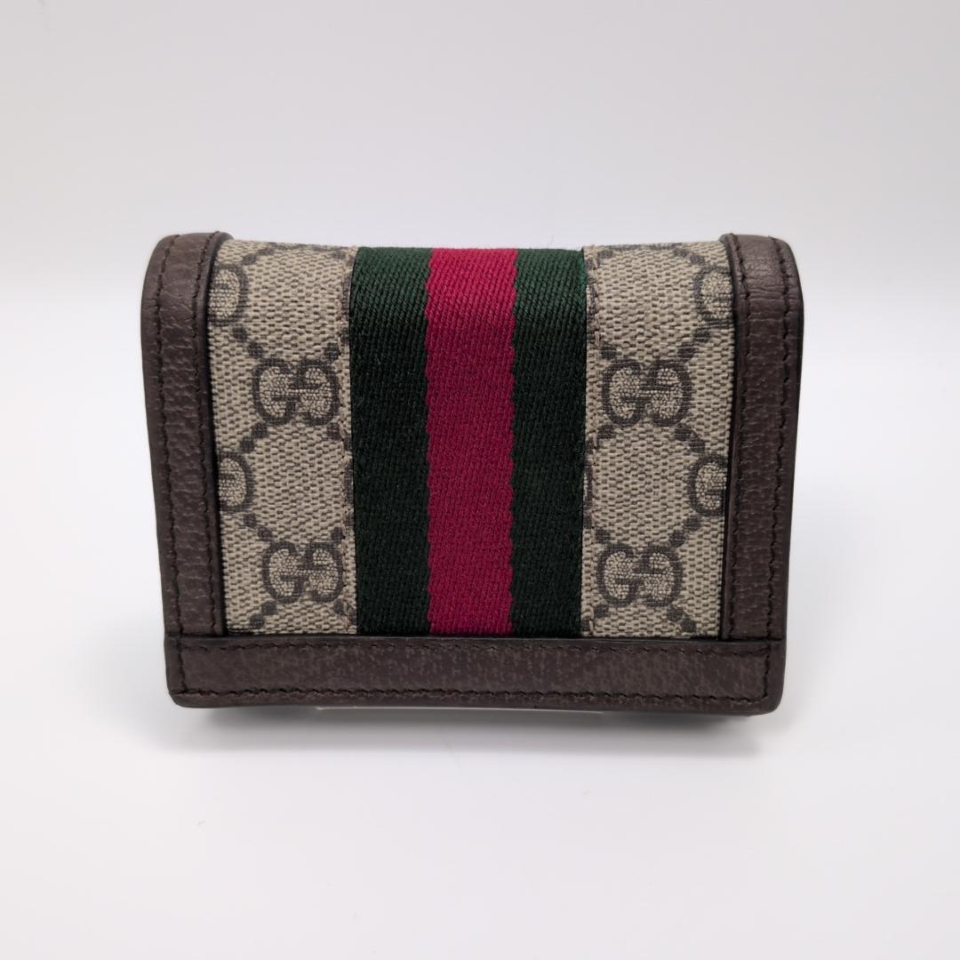 良品✨　グッチ ２つ折り財布 オフィディア PVC ブラウン 0I7