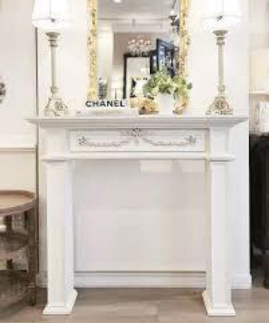 マントルピース　白　シャビーシック　サラグレース　暖炉　フランフラン