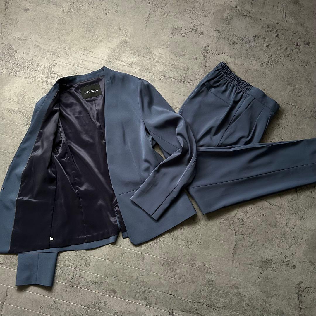 green label relaxing ノーカラー スーツ パンツセットアップ