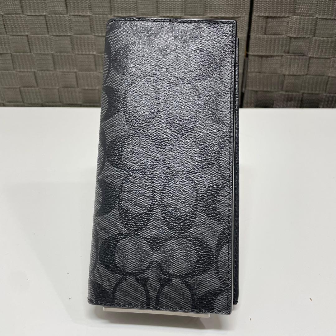 音*魂様 COACH グレー 長財布 型押しロゴ