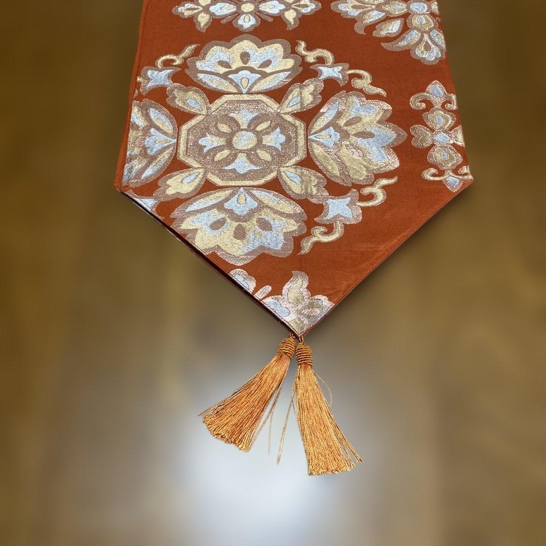 table runner 「宝相華」　帯リメイク　長尺