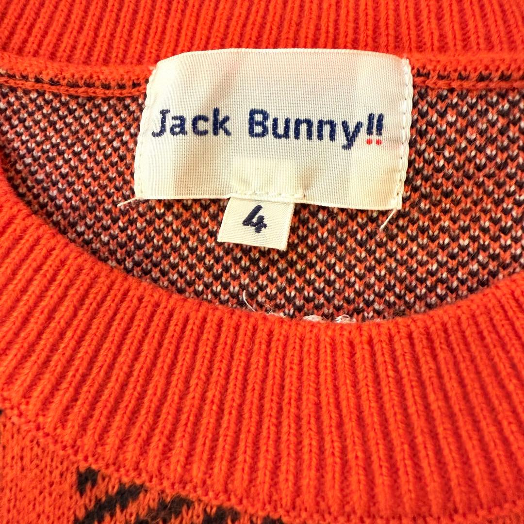 ジャックバニー ドラえもん コラボ Wジャガード ニット セーター オレンジ 4