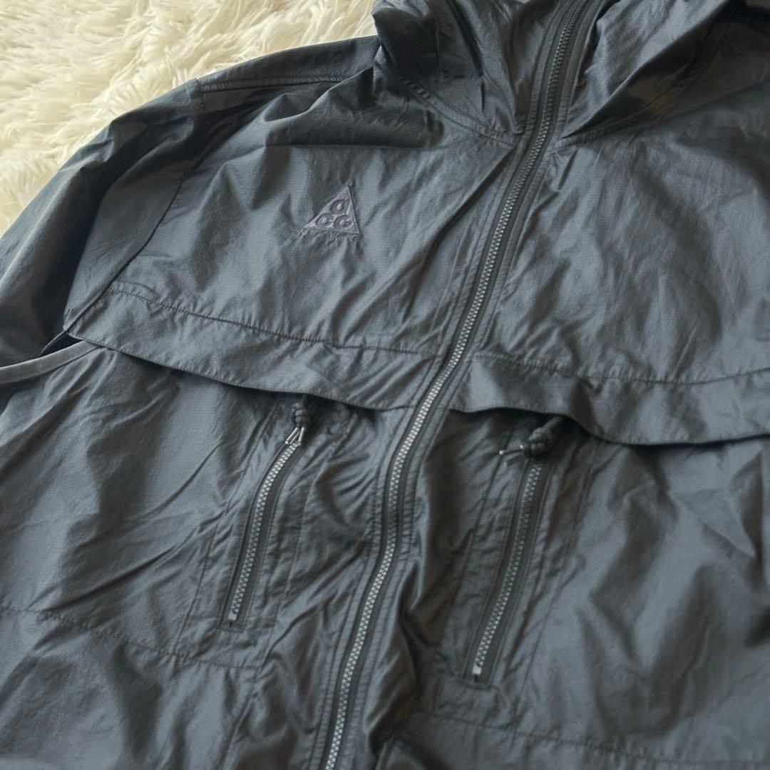 NIKE ACG ナイロンパーカー マウンテンパーカー ブラック M 刺繍ロゴ