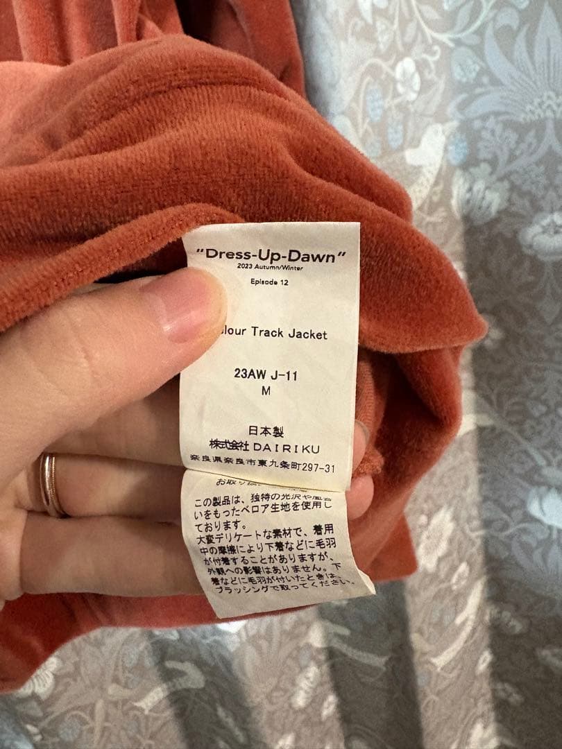 <美品> DAIRIKU Dress-Up-Dawn ベロアジャケット M