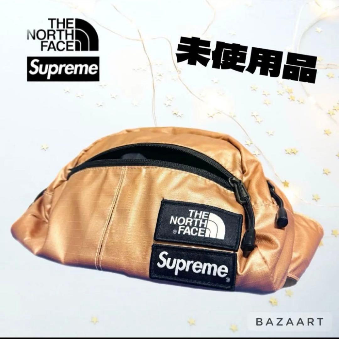 シュプリーム ノースフェイス コラボ ウエストバッグ ボディバッグ ゴールド