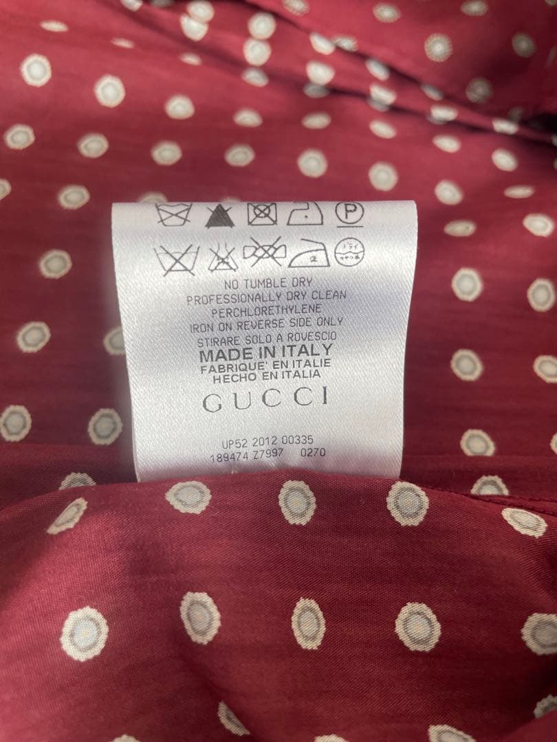 GUCCI グッチ　未使用品　メンズ　長袖シャツ　ドレスシャツ　シルク混