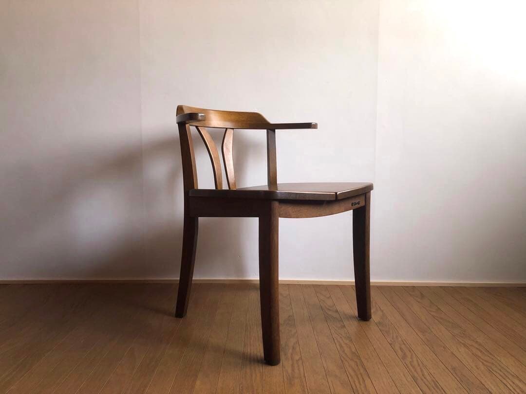 飛騨家具 浜本工芸 アームチェア⑥ 肘掛け 安楽椅子 楢無垢材 古民家 民芸椅子