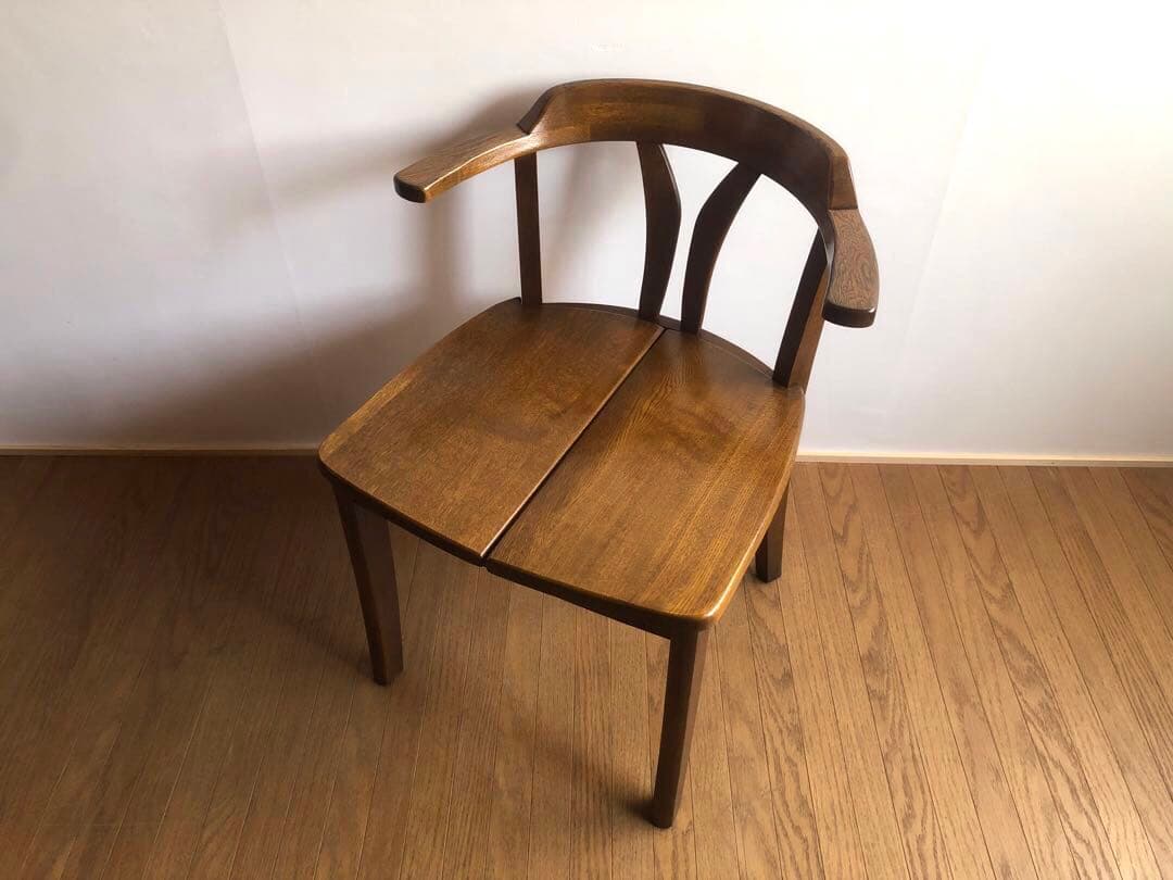 飛騨家具 浜本工芸 アームチェア⑥ 肘掛け 安楽椅子 楢無垢材 古民家 民芸椅子
