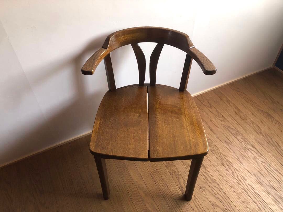 飛騨家具 浜本工芸 アームチェア⑥ 肘掛け 安楽椅子 楢無垢材 古民家 民芸椅子