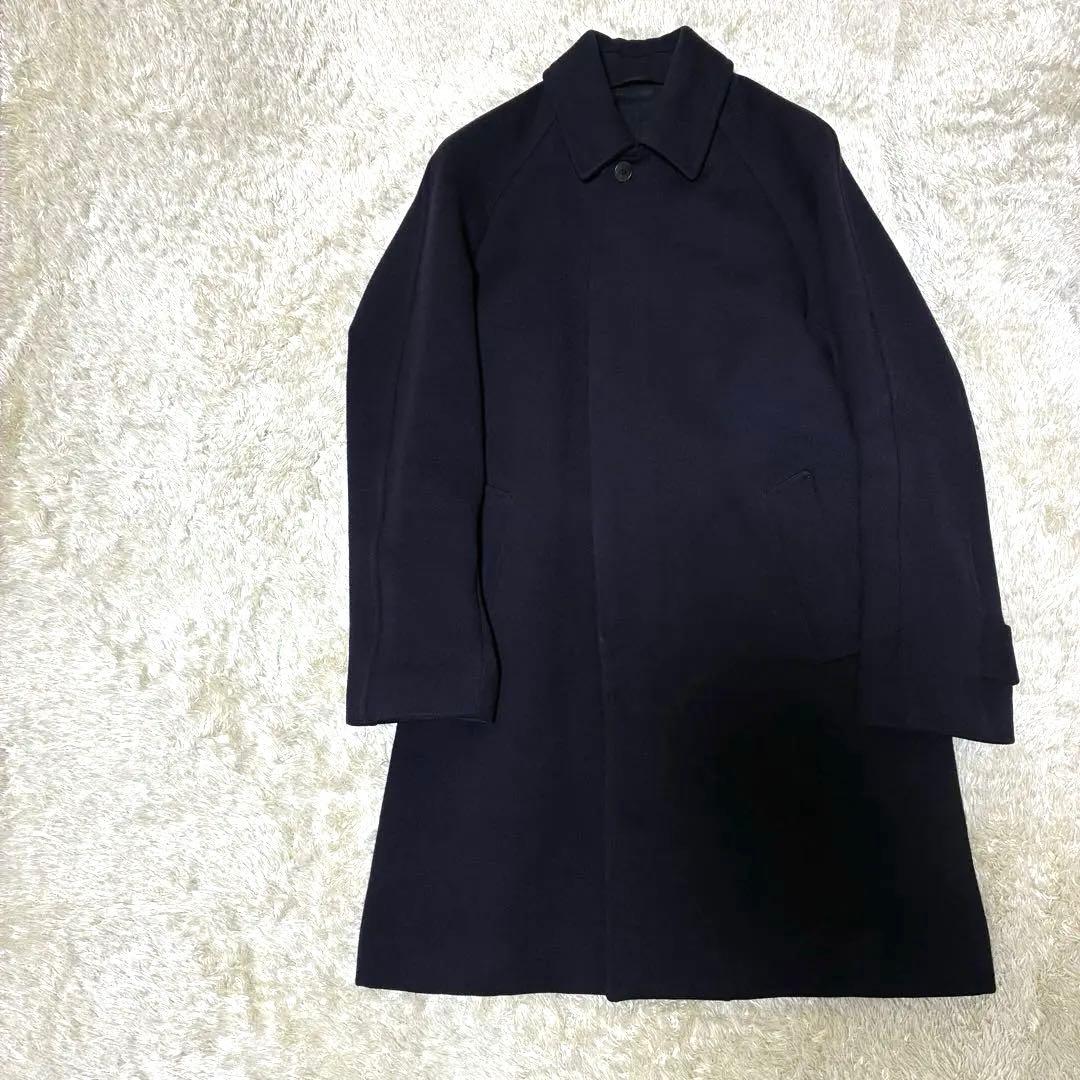 【 kz】コモリ　キャバリーメルトン　バルカラーコート　ネイビー　サイズ2