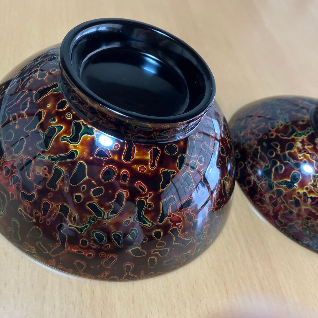 津軽塗　天然木　蓋付き椀　16個