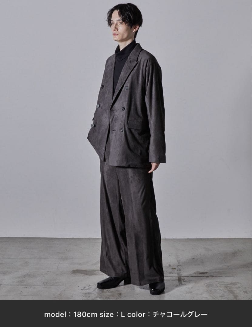 CLEL ダブルテックフェード トレンチコート テーラードジャケット スラックス
