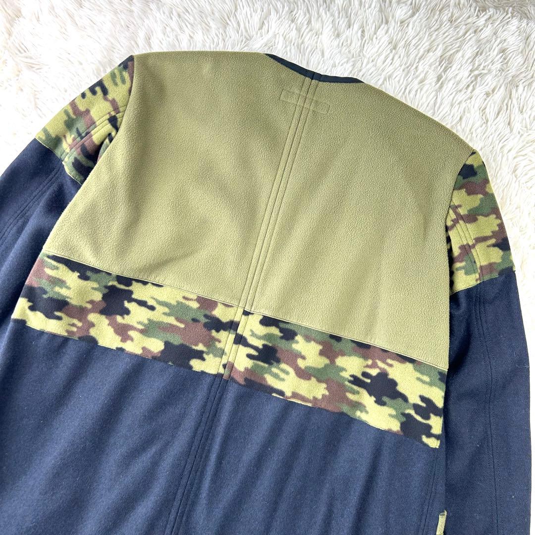 美品✨　コムデギャルソン　フリースライナーコート　迷彩　カモフラ　切替　ウール
