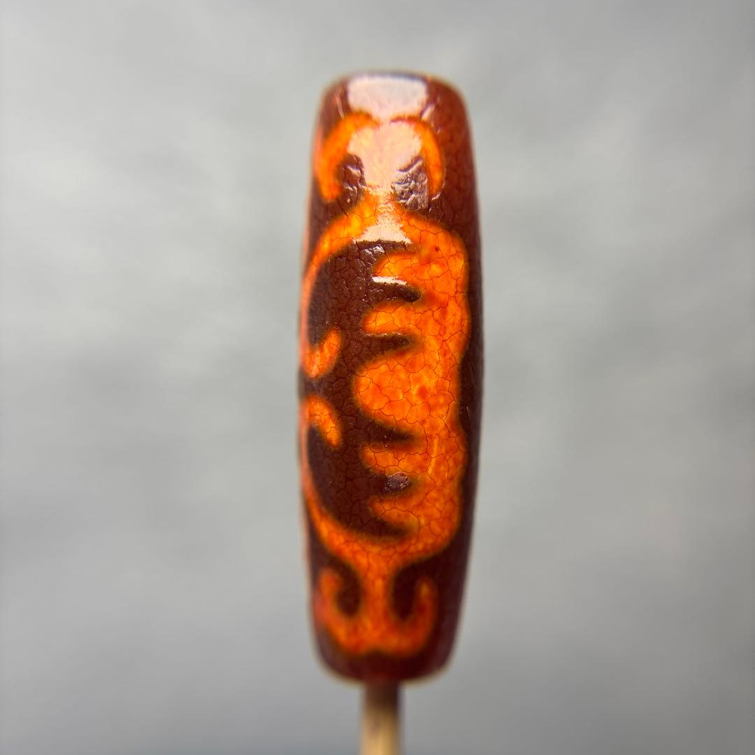 まろんくりーむ瑪瑙　如意蓮花天珠　11-53