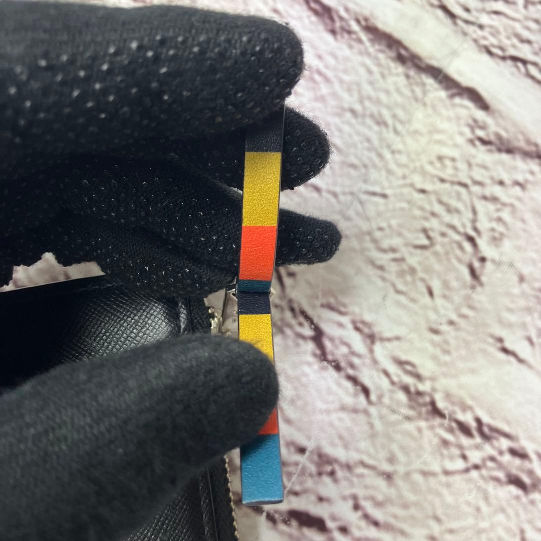 美品 ポールスミス ブライトストライププラー マルチストライプ ケース