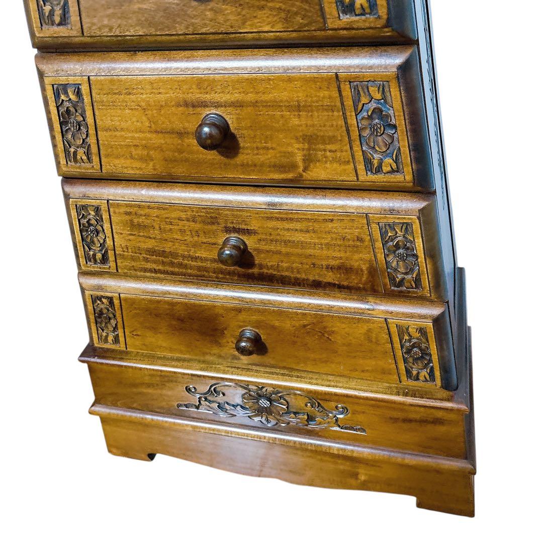 アンティーク風 6段チェスト 木製 レトロ家具 収納タンス おしゃれインテリア