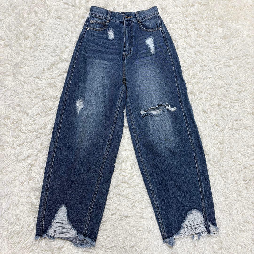 アメリヴィンテージ HEM FRINGE EGG DENIM