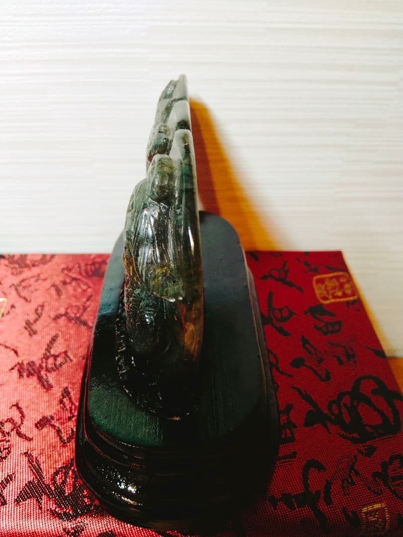 リ*ー様 鳳凰　彫刻　置物　天然石　ラブラドライト置物　ラブラドライト　台座付き