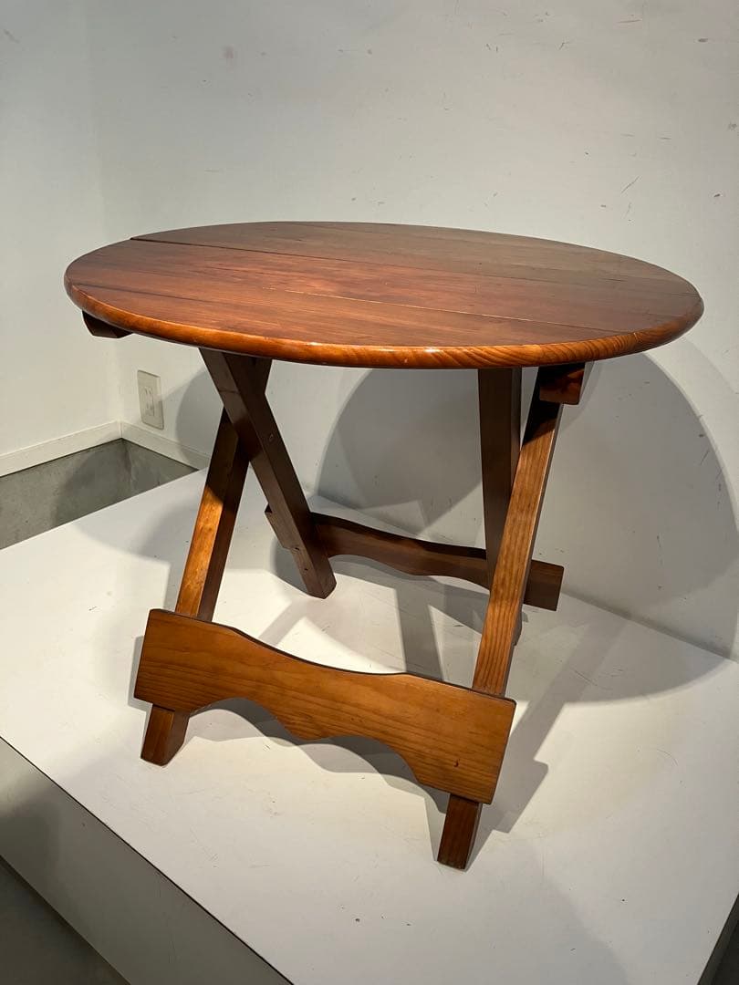 オールド　フォールディング　テーブル、レトロ、キャンプ、折り畳み、キツツキ、天童