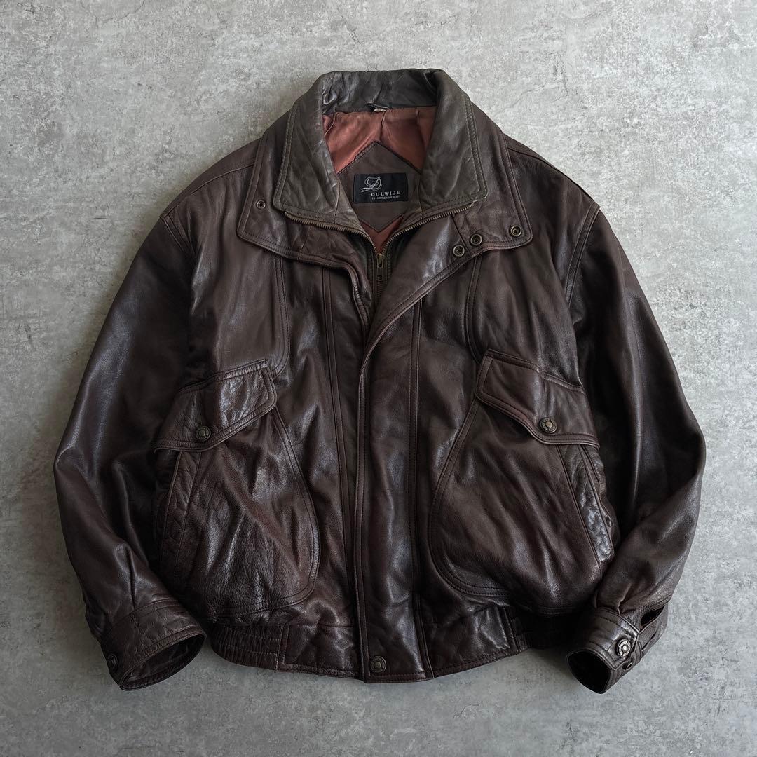 90's vintage arcive Y2K【M】本革 レザージャケット 茶系