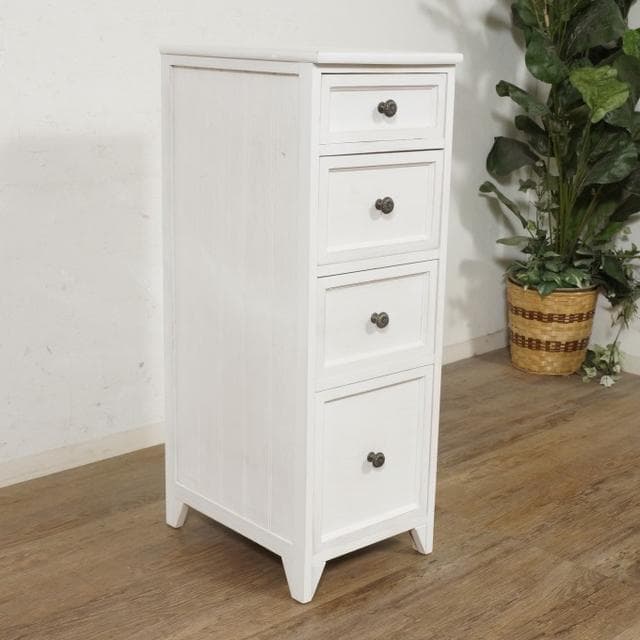 koko シャビー　チェスト　スリム4段　　洋タンス