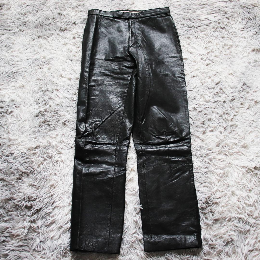 希少✨アレッサンドロデラクア オールレザーパンツ 本革 裾ジップ 拡張マチ