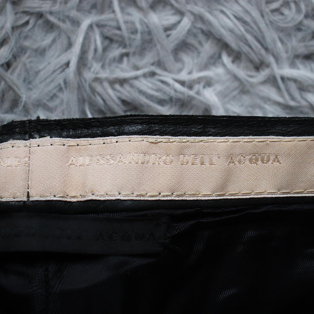 希少✨アレッサンドロデラクア オールレザーパンツ 本革 裾ジップ 拡張マチ