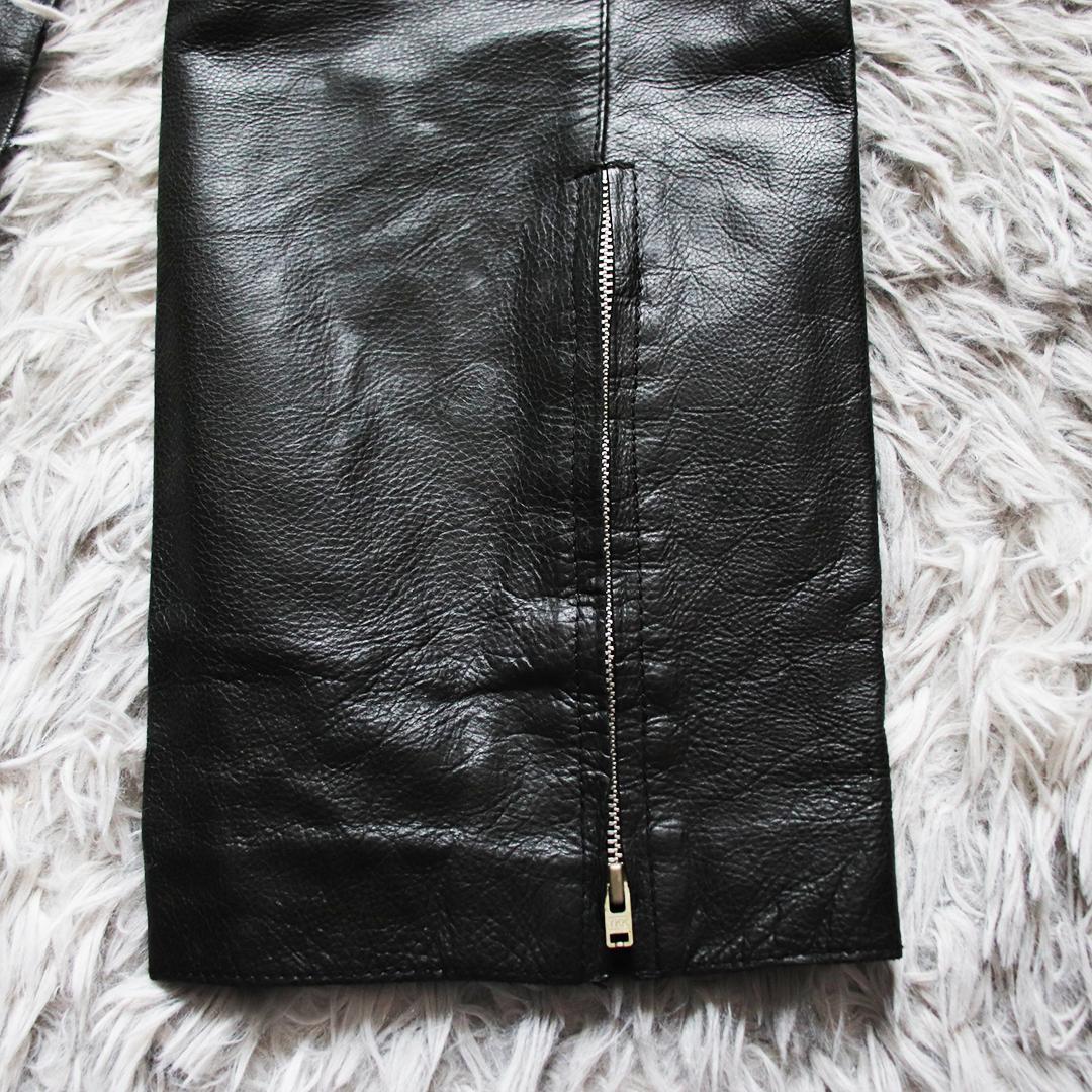 希少✨アレッサンドロデラクア オールレザーパンツ 本革 裾ジップ 拡張マチ